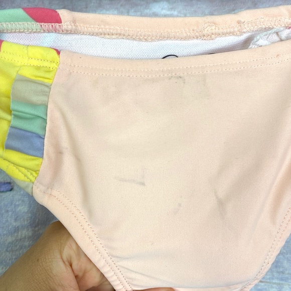 Jessica Simpson Striped Ruffle Two-Piece Swimsuit - Picture 14 of 16